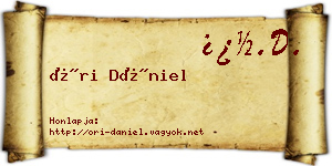 Őri Dániel névjegykártya